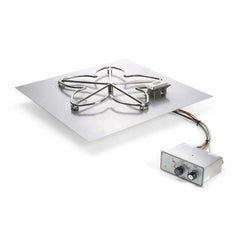 Flame Havens Square CSA 18" - 36" Flat Fire Pit Burner Kit - FPPK Push Button Flame Sensing by HPC Fire