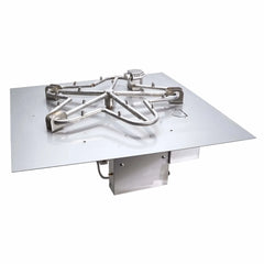 Flame Havens Square CSA 18" - 42" Flat Fire Pit Burner Kit - 120v On/Off Electronic Ignition by HPC Fire