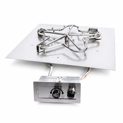 Flame Havens Square CSA 18" - 36" Flat Fire Pit Burner Kit - FPPK Push Button Flame Sensing by HPC Fire