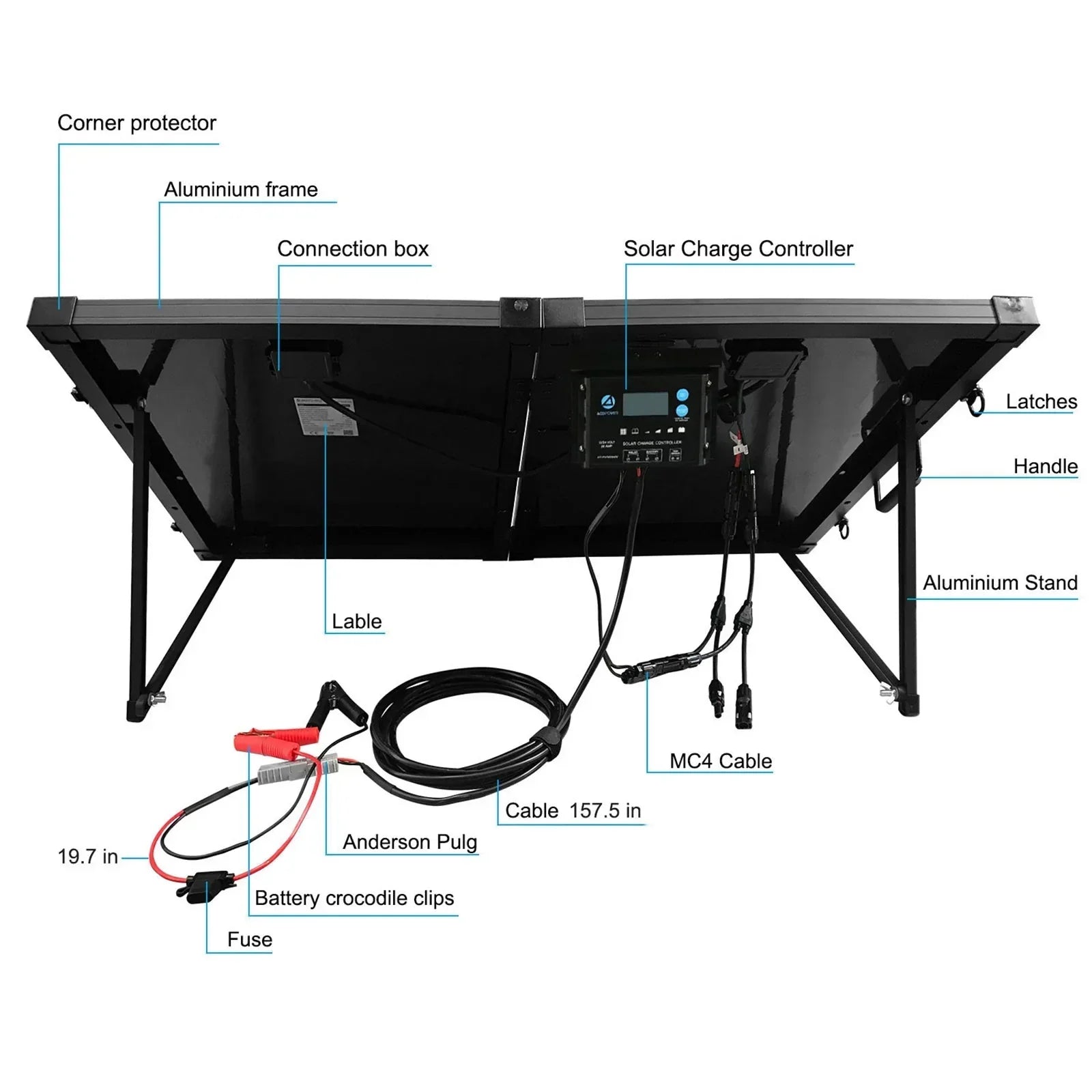 ACOPower Ptk 200W Portable Solar Panel Kit Briefcase - Green Vista Living