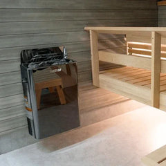 Harvia The Wall, 8kW 240V 1PH, Black Stainless Steel Sauna Heater