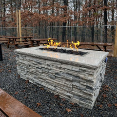 Flame Havens Rectangle CSA 24" - 90" Drop-In Fire Pit Burner Kit - 120v On/Off Electronic Ignition by HPC Fire