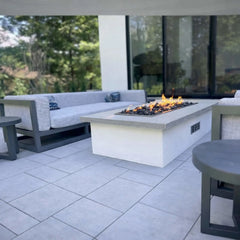 Flame Havens Rectangle CSA 24" - 54" Drop-In Fire Pit Burner Kit - FPPK Push Button Flame Sensing by HPC Fire