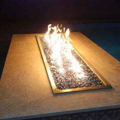 Flame Havens Rectangle CSA 24" - 54" Drop-In Fire Pit Burner Kit - FPPK Push Button Flame Sensing by HPC Fire