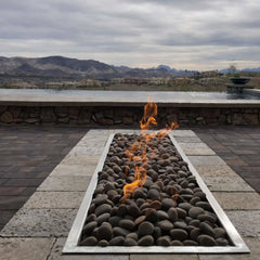 Flame Havens Rectangle CSA 24" - 54" Drop-In Fire Pit Burner Kit - FPPK Push Button Flame Sensing by HPC Fire