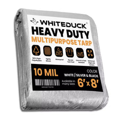 16’ x 20’ Heavy Duty Poly Tarp 10 mil, 6 oz - Black & Silver - Green Vista Living