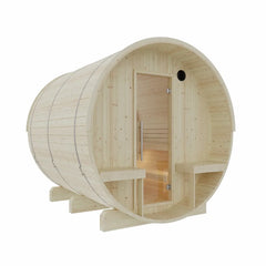 Helsinki Finnish Barrel Sauna with Terrace and WiFi Heater - Finnish Sauna Builders - Green Vista Living
