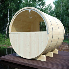 Helsinki Finnish Barrel Sauna with Terrace and WiFi Heater - Finnish Sauna Builders - Green Vista Living