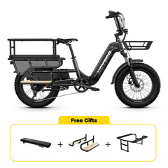 HOVSCO HovCart 20“ Step-Thru Electric Fat Tire Cargo Bike - Green Vista Living