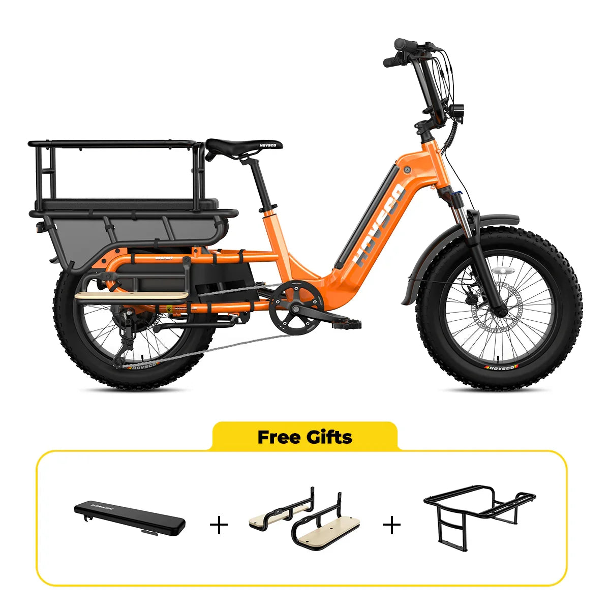 HOVSCO HovCart 20“ Step-Thru Electric Fat Tire Cargo Bike - Green Vista Living
