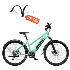 HOVSCO HovCity 27.5" Step-Thru Cruiser Electric Bike For Adults - Green Vista Living