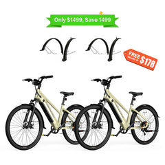 HOVSCO HovCity 27.5" Step-Thru Cruiser Electric Bike For Adults - Green Vista Living