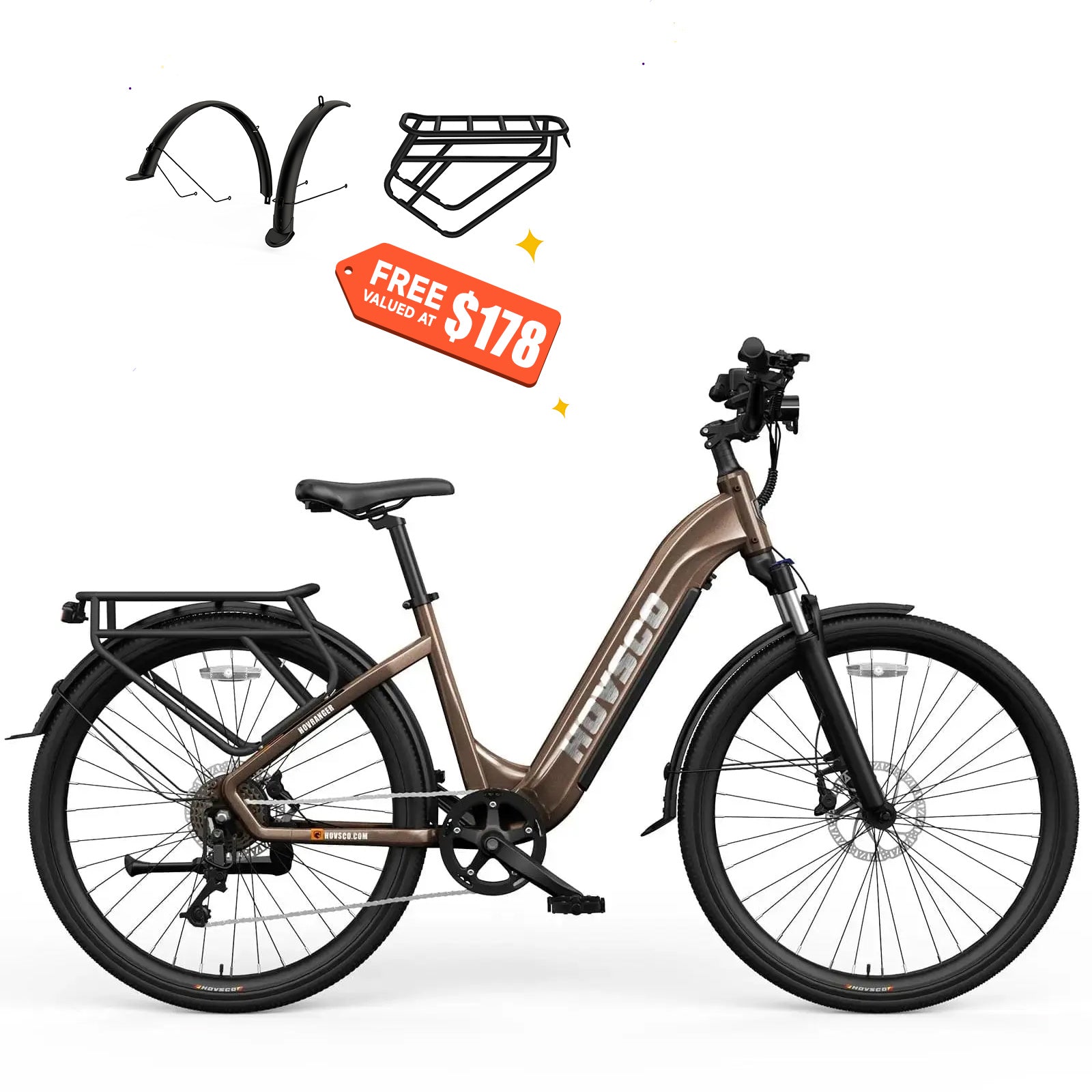 HOVSCO HovRanger 27.5" Step-Thru Commuter Bike - Green Vista Living