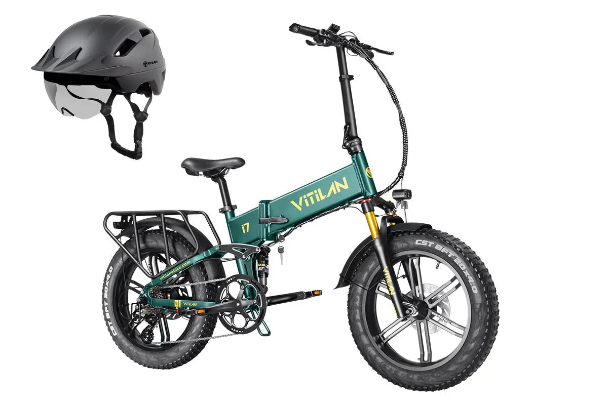 Vitilan I7 Pro Folding Full Suspension Electric Bike - Green Vista Living