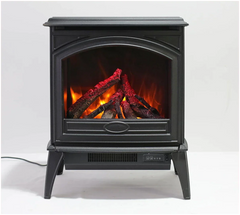 Amantii E50-NA Lynwood Series - 50 cm Freestand Electric Stove Featuring a Cast Iron Frame and a 10 Piece Birch Log Set - Green Vista Living