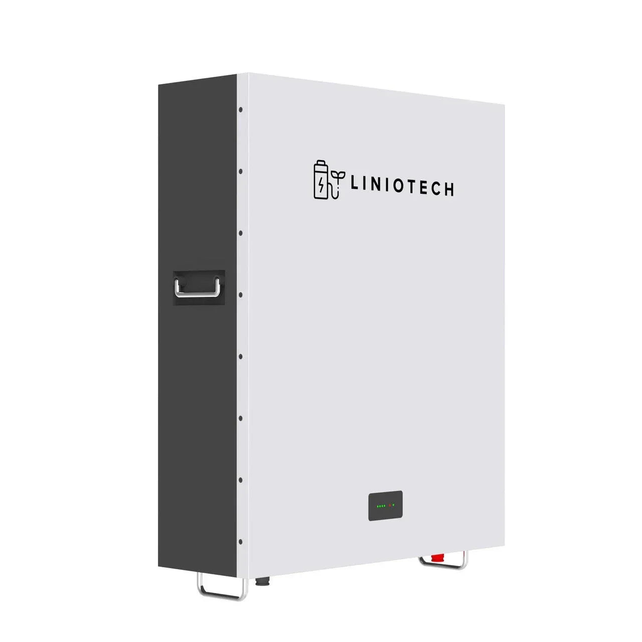 Liniotech wall-mounted battery inverter with LED status panel and side handles