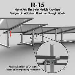 IntegraRack IR-15 Solar Panel Ground Mount | 15 Degree Angle | Aircraft Grade Aluminum IntegraRack