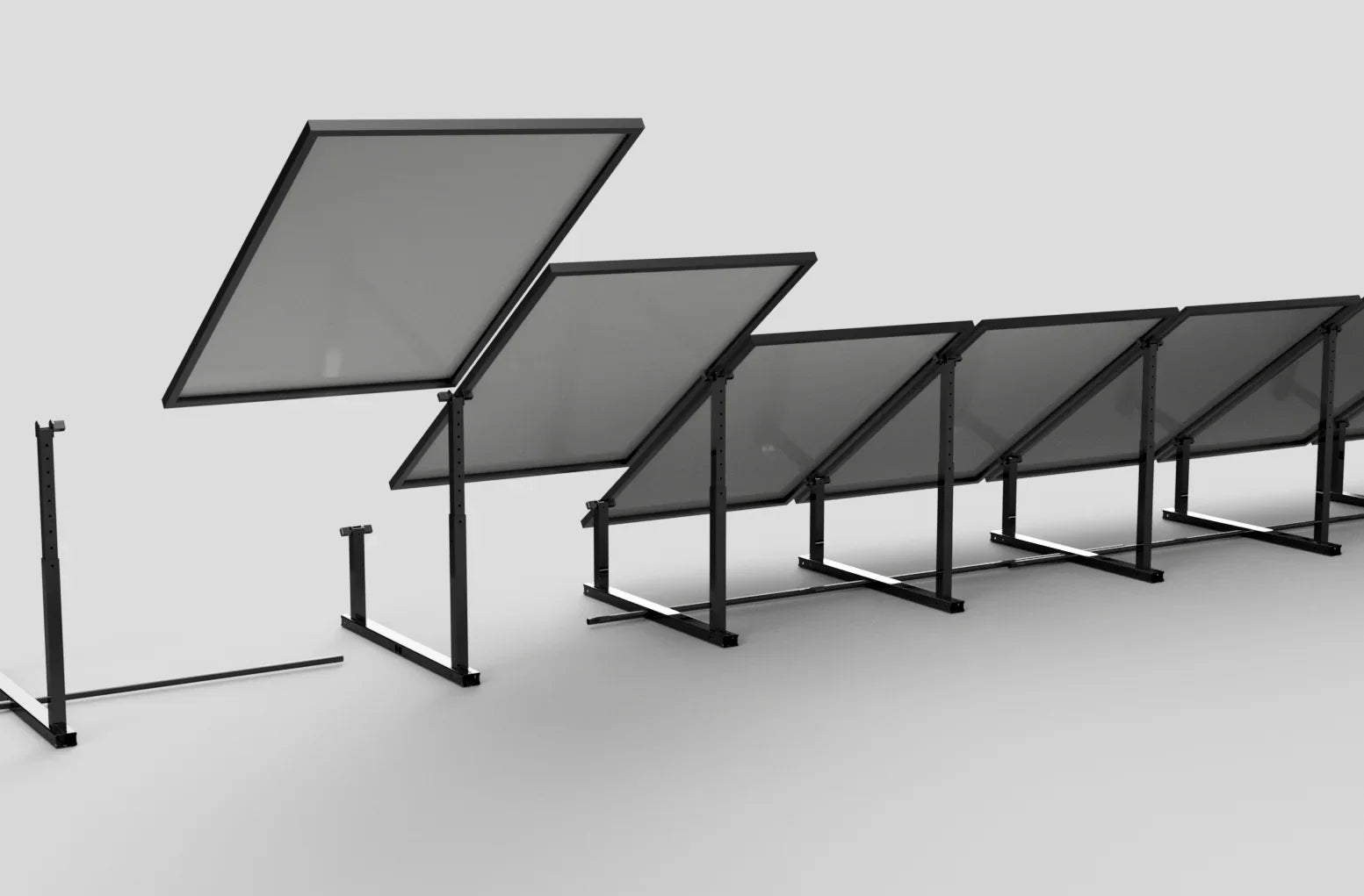 IntegraRack IR-40FSAC Solar Panel Ground Mount | 15-40 Degree Angle | Black High-Strength Composite - Green Vista Living