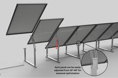 IntegraRack IR-45ASA Solar Panel Ground Mount | 15-45 Degree Adjustable Angle | Aircraft Grade Aluminum IntegraRack