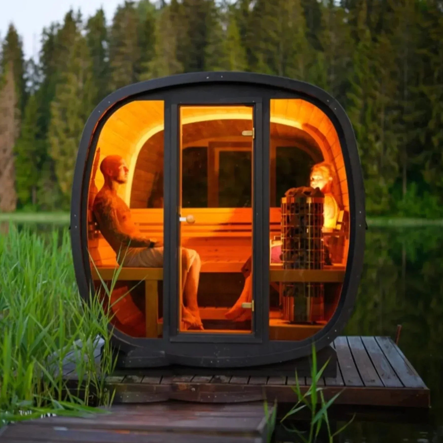 Orivon Wellness Auris Two Luxury Outdoor Cedar Sauna - Green Vista Living