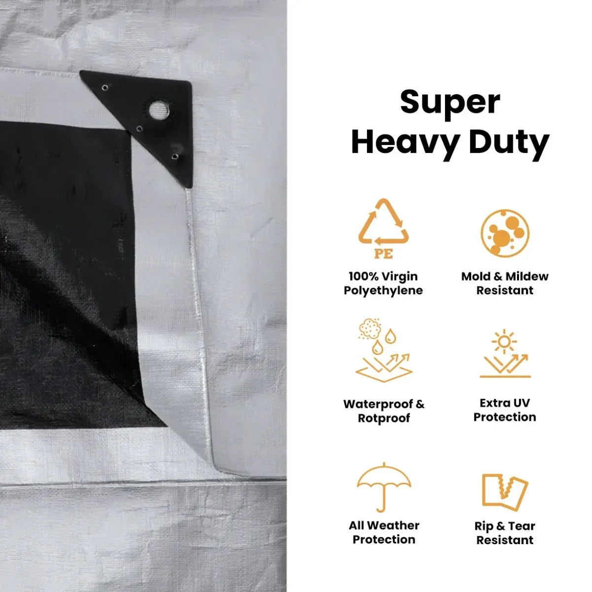 30’ x 50’ Super Heavy Duty Poly Tarp - Green Vista Living