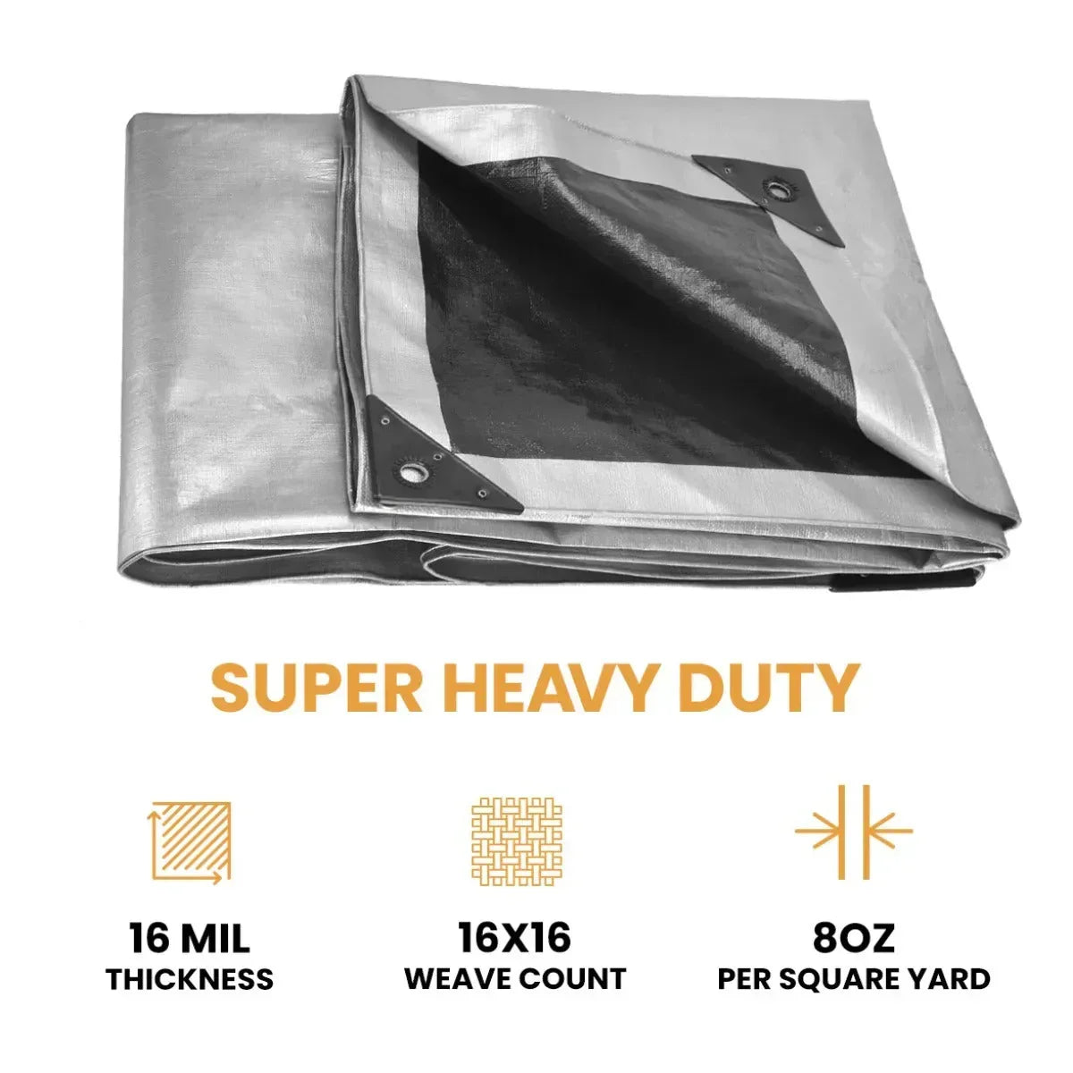 15' x 15' Super Heavy Duty Poly Tarp - Green Vista Living
