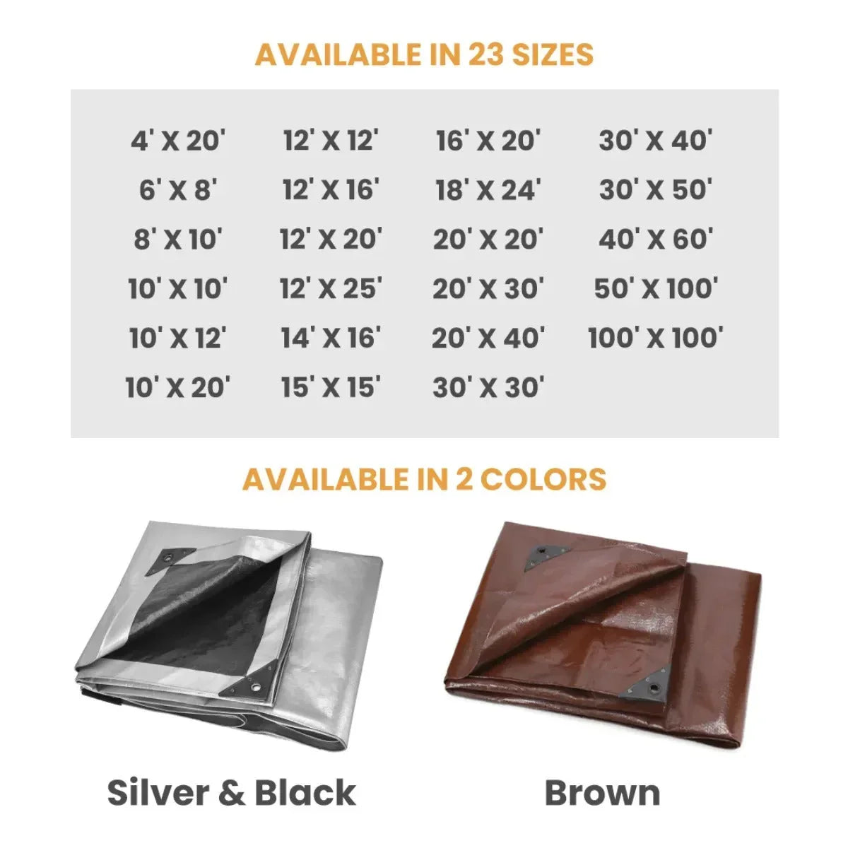 30’ x 50’ Super Heavy Duty Poly Tarp - Green Vista Living