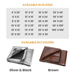 30’ x 50’ Super Heavy Duty Poly Tarp - Green Vista Living
