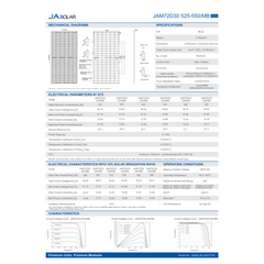 JA Solar JAM72D30-545MB 545W 144 Half-Cell Bifacial Panel