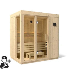 Kohler C1 - Indoor Sauna Kit Scandinavian Spruce, Up to 5 Persons - Green Vista Living