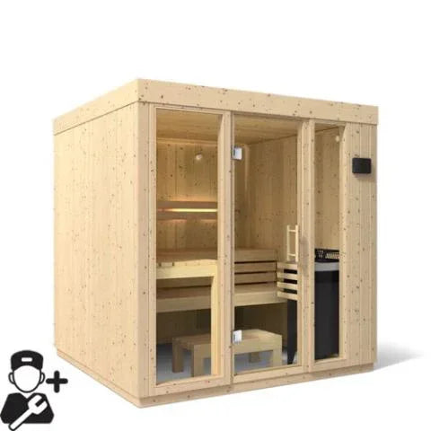 Kohler C1 - Indoor Sauna Kit Scandinavian Spruce, Up to 5 Persons - Green Vista Living