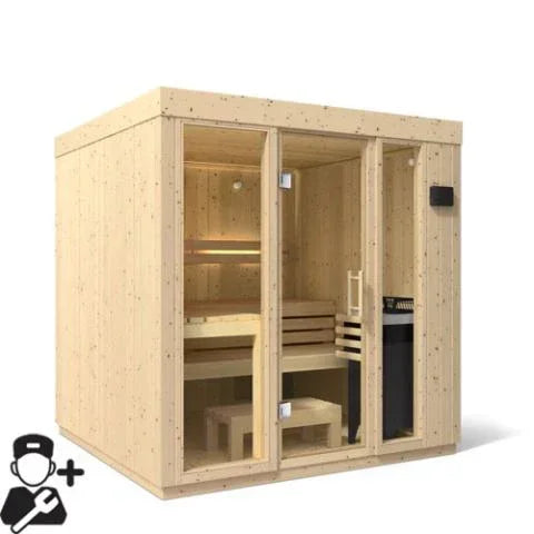 Kohler C1 - Indoor Sauna Kit Scandinavian Spruce, Up to 5 Persons - Green Vista Living
