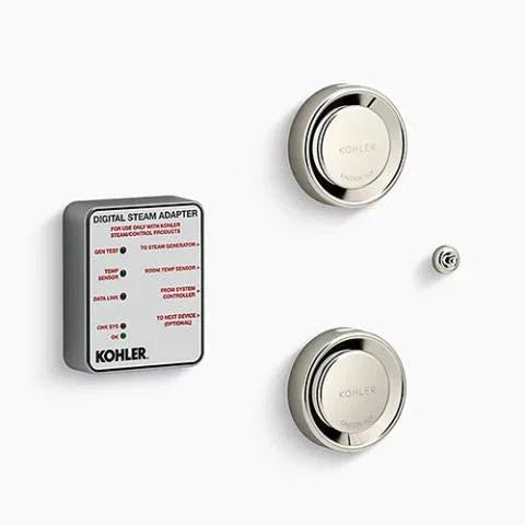 Kohler Invigoration Series DTV+ H-5549-K1 Tandem Steam Adapter Kit with Two Steam Heads, Temperature Sensor, Adapter (18kW to 30kW) - Green Vista Living