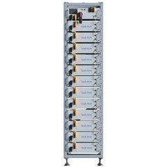 Sol-Ark L3-HV-60kWh battery system, tall rack-mounted energy storage unit, front view