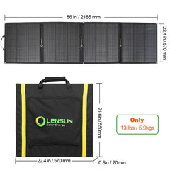 Lensun 200W Foldable Solar Panel for GoalZero, Jackery... etc Power Station