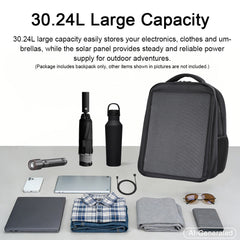 Lensun 20W Waterproof Solar Backpack, USB & Type-C Port