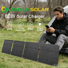 Lensunsolar 60W Waterproof Foldable Solar Panel