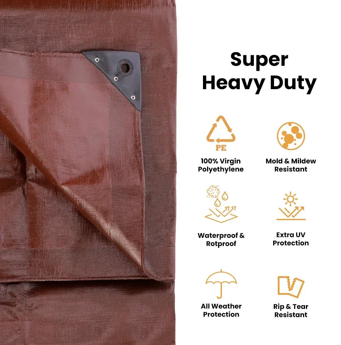 Super Heavy Duty Poly Tarp Cover Thick 16 Mil, 8 oz - Green Vista Living