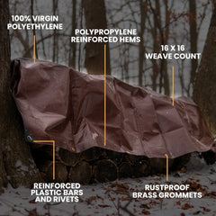 Super Heavy Duty Poly Tarp Cover Thick 16 Mil, 8 oz - Green Vista Living