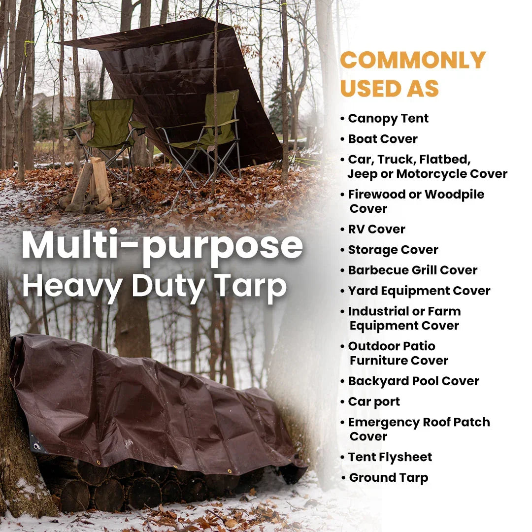Super Heavy Duty Poly Tarp Cover Thick 16 Mil, 8 oz - Green Vista Living