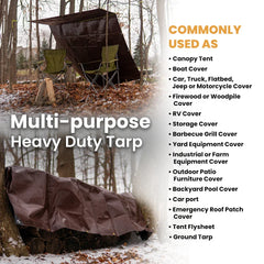 Super Heavy Duty Poly Tarp Cover Thick 16 Mil, 8 oz - Green Vista Living