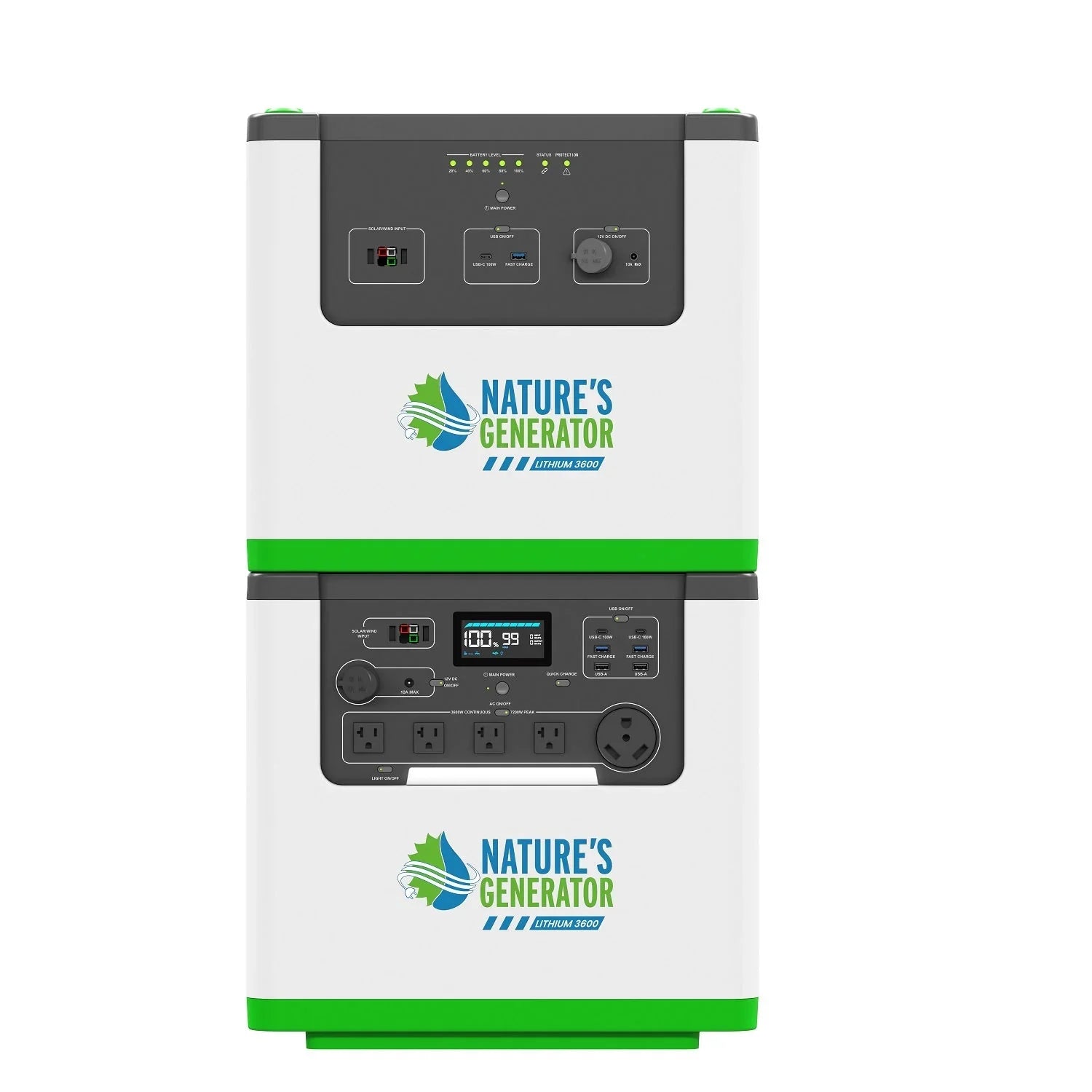 Nature's Generator Lithium 3600 Solar Generator and Transfer Switch - Green Vista Living