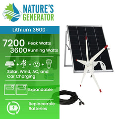 Nature's Generator Lithium 3600 Solar and Wind Generator - Green Vista Living
