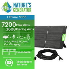 Nature's Generator Lithium 3600 Solar Generator - Green Vista Living