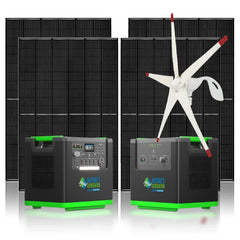 Nature's Generator Lithium 6000 with Solar Panels and Wind Turbine - Green Vista Living