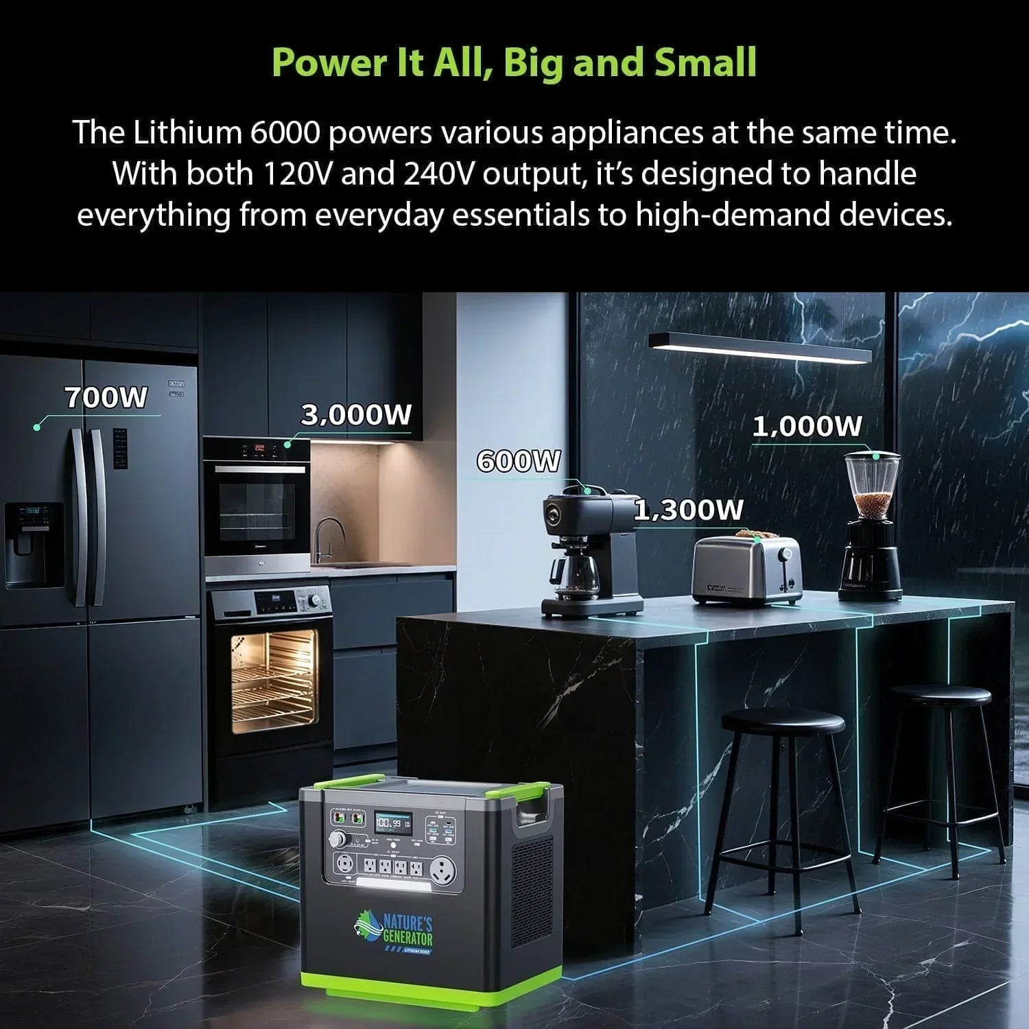 Nature's Generator Lithium 6000 Power Station - Green Vista Living