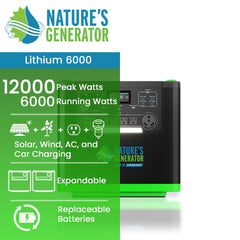 Nature's Generator Lithium 6000 Power Station - Green Vista Living
