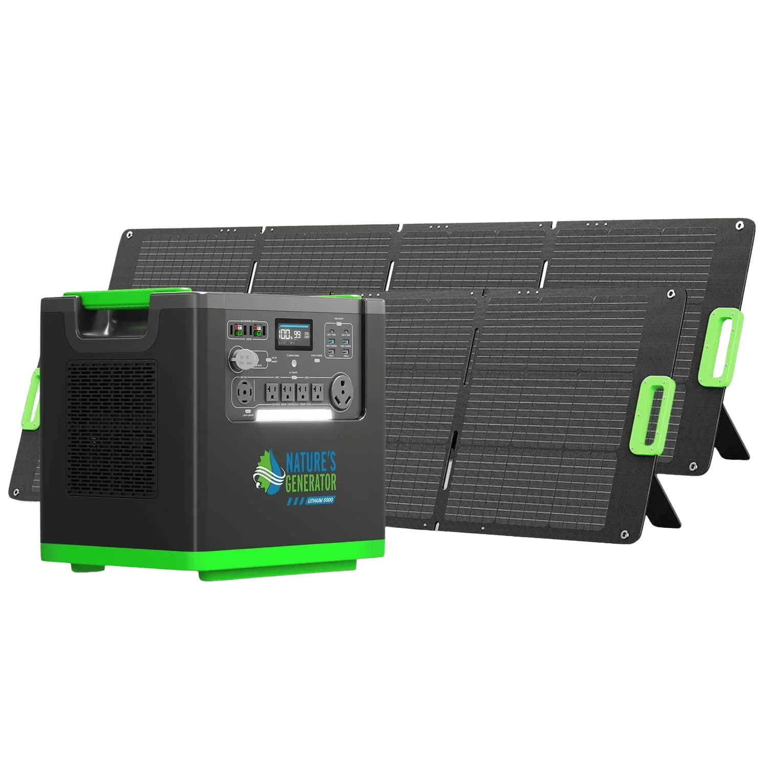 Nature's Generator Lithium 6000 with Solar Panel - Green Vista Living