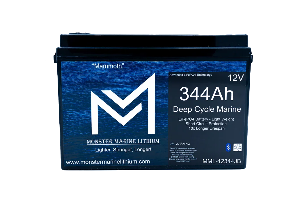 Monster Marine Lithium 12v 344Ah Lithium Deep cycle MML-12344B Bluetooth