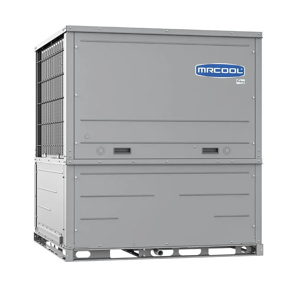 MRCOOL 2 ton 17.8 SEER2 universal heat pump package unit, gray metal exterior, side vent